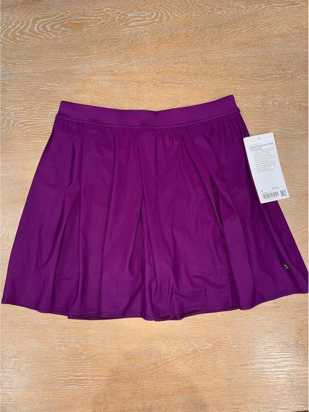 Lululemon Angled-Pleat High-Rise Tennis Skirt SIZE MEDIUM Ultra Plum Purple NWT